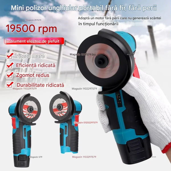 🔋🛠️ Polizor Unghiular Portabil Fără Fir 🛠️🔋